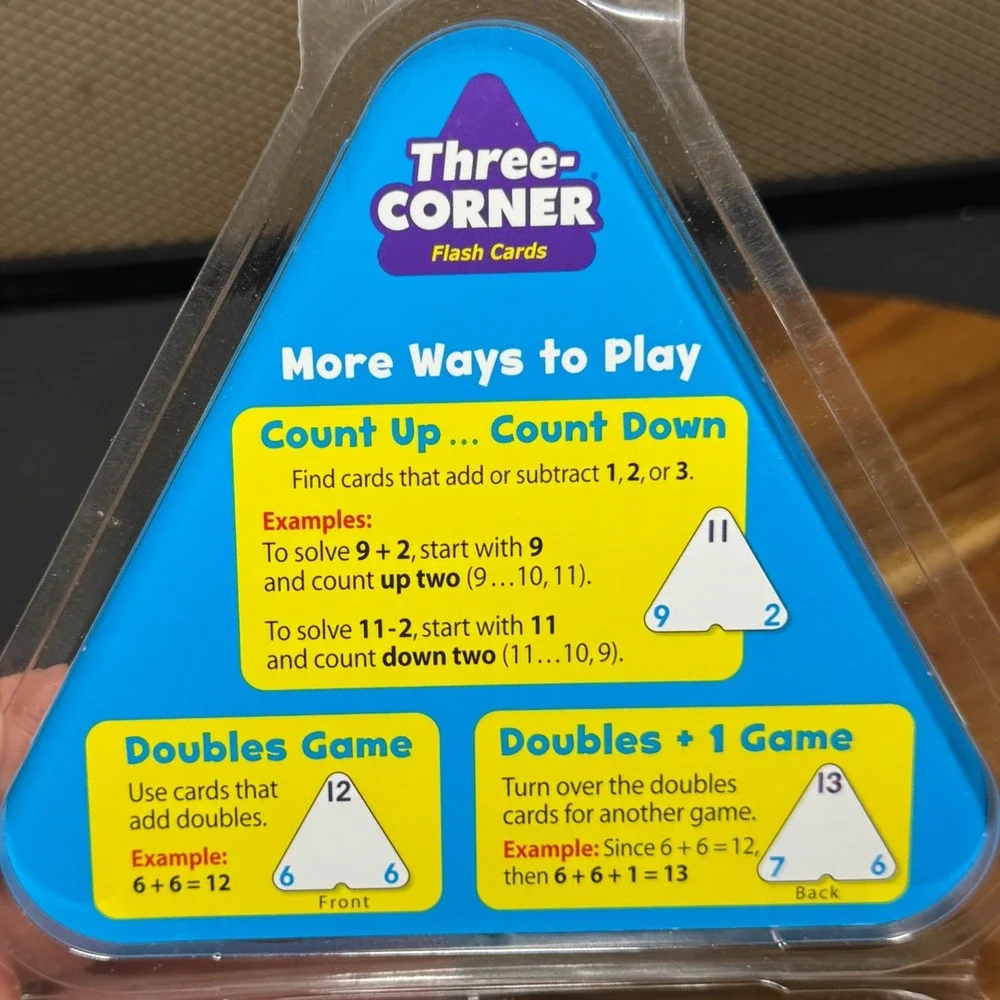 Trend Enterprises Three-Corner Flash Cards Addition Subtraction Math Facts 0-12